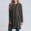 Autumn Women Plus Size Long Loose Blouse Special Print O-Neck Long Sleeves Vintage Pullover Top