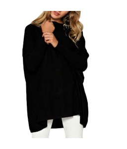 Autumn Women Loose Blouse Solid O-Neck Batwing Long Sleeves Casual Soft Top Pullover