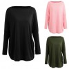 Autumn Women Loose Blouse Solid O-Neck Batwing Long Sleeves Casual Soft Top Pullover