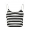 Women Cropped Camisole Top Contrast Stripes  Sleeveless Open Back  Bustier Club Wear