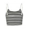 Women Cropped Camisole Top Contrast Stripes  Sleeveless Open Back  Bustier Club Wear