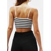 Women Cropped Camisole Top Contrast Stripes  Sleeveless Open Back  Bustier Club Wear