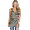 New Women Vest American Flag Start Striped Print O-Neck Sleeveless Backless Casual Loose Tank Top Pullover