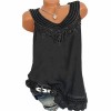 New Women Sleeveless Blouse Crochet Lace Hollow Out Solid Color Casual Elegant Vest Top Pullover