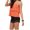 Sexy Spaghetti Strap Ruffle Tank Top Chiffon Camisole