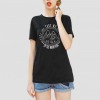 Fashion Women T-shirt Short Sleeves O Neck Mountains Slogan Letters Print Plus Size Cotton Cool Tees Casual Tops