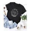 Fashion Women T-shirt Short Sleeves O Neck Mountains Slogan Letters Print Plus Size Cotton Cool Tees Casual Tops