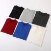 Fashion Women Autumn Solid Color T-Shirt Half Collar Long Sleeve Thin Elastic Slim Bottoming Top