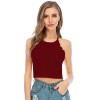 Solid Color Vest Crop Top Halter Neck Sleeveless Keyhole Button Bodycon Summer Camisole