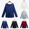 New Fashion Women T-shirt Solid Color V Neck Short Sleeve Rounded Hem Long Casual Party Wear Summer Tops