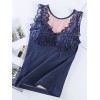 Women Winter Camisole Fleece Lined V Neck Lace Removable Pad Slim Thermal Vest Underwear Tank Tops