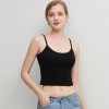 Women Modal Camisole Solid Color Adjustabl Strap Pad Wireless Slim Crop Top Yoga Vest