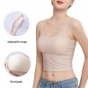 Women Modal Camisole Solid Color Adjustabl Strap Pad Wireless Slim Crop Top Yoga Vest