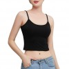 Women Modal Camisole Solid Color Adjustabl Strap Pad Wireless Slim Crop Top Yoga Vest