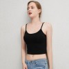 Women Modal Camisole Solid Color Adjustabl Strap Pad Wireless Slim Crop Top Yoga Vest