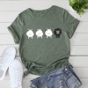 Women T-shirt Cute Sheep Print Short Sleeve O Neck Plus Size Casual Tops S-5XL