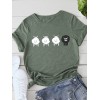 Women T-shirt Cute Sheep Print Short Sleeve O Neck Plus Size Casual Tops S-5XL