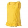 Women Cotton Linen Vest Ruffle Pocket O-neck Sleeveless Blouse Solid Loose Summer Tank Tops