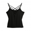 New Sexy Women Criss Cross Top Spaghetti Strap V Neck Sleeveless Backless Bodycon Tank Top T-Shirt Watermelon Red/Black