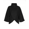 Women Loose Sweatshirt Solid Turtleneck Irregular Three Quarter Batwing Sleeve Casual Warm PulloverWomen Loose Sweatshirt Solid Turtleneck Irregular Three Quarter Batwing Sleeve Casual Warm Pullover