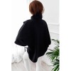 Women Loose Sweatshirt Solid Turtleneck Irregular Three Quarter Batwing Sleeve Casual Warm PulloverWomen Loose Sweatshirt Solid Turtleneck Irregular Three Quarter Batwing Sleeve Casual Warm Pullover