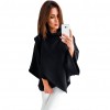 Women Loose Sweatshirt Solid Turtleneck Irregular Three Quarter Batwing Sleeve Casual Warm PulloverWomen Loose Sweatshirt Solid Turtleneck Irregular Three Quarter Batwing Sleeve Casual Warm Pullover