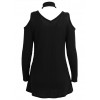 Women Knitted Long Tops Solid V Neck Choker Off Shoulder Long Sleeve Casual Sexy Sweater Club Party Wear