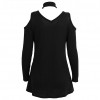 Women Knitted Long Tops Solid V Neck Choker Off Shoulder Long Sleeve Casual Sexy Sweater Club Party Wear