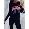 Fashion Women Embroidery Flamingo Long Sleeve Sweatshirt O Neck Casual Jumper Pullover Tops