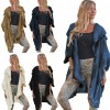 Women Loose Sweater Cardigan Open Front Batwing Sleeve Solid Split Casual Knitted Outerwear Coat