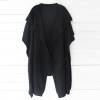 Women Loose Sweater Cardigan Open Front Batwing Sleeve Solid Split Casual Knitted Outerwear Coat