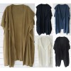 Women Loose Sweater Cardigan Open Front Batwing Sleeve Solid Split Casual Knitted Outerwear Coat