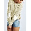 New Women Loose Knitted Sweater Elbow Heart Patch Solid Long Sleeve Casual Knit Pullover Jumper