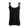 New Women Elastic Tank Tops O-Neck Lace Crochet Vest Slim Bodycon Sexy Summer Camis White/Black