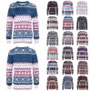 Winter Women Sweater Reindeer Snow Print O-Neck Long Sleeve Elegant Warm Pullover Christmas Tops Blouse